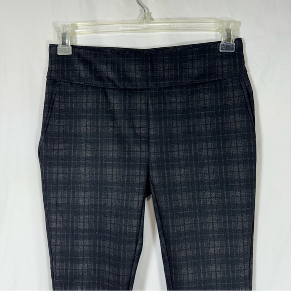 Dalia Plaid Pull-On Ponte Pants - Picture 3 of 8